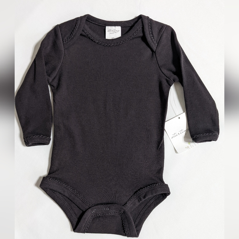 Starting Out Baby Black Long Sleeve Bodysuit Size:6M/9M Quantity:2